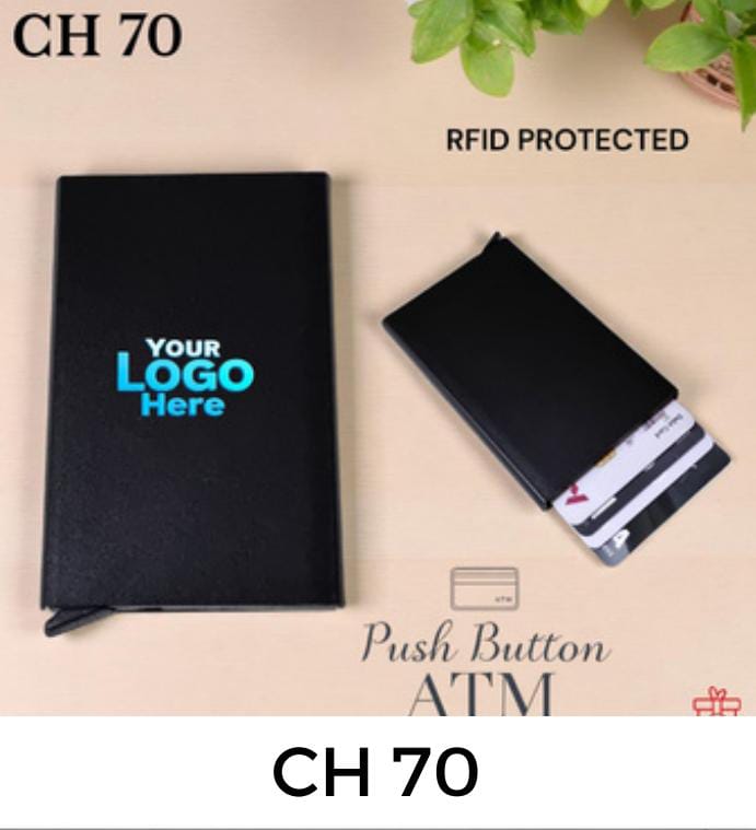 Premium Personalized Metal Card Holder with Name with logo